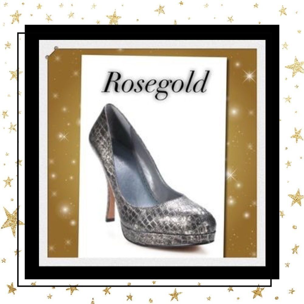 NEW Rosegold Grey Black Snakeskin Pumps 39.5 9.5